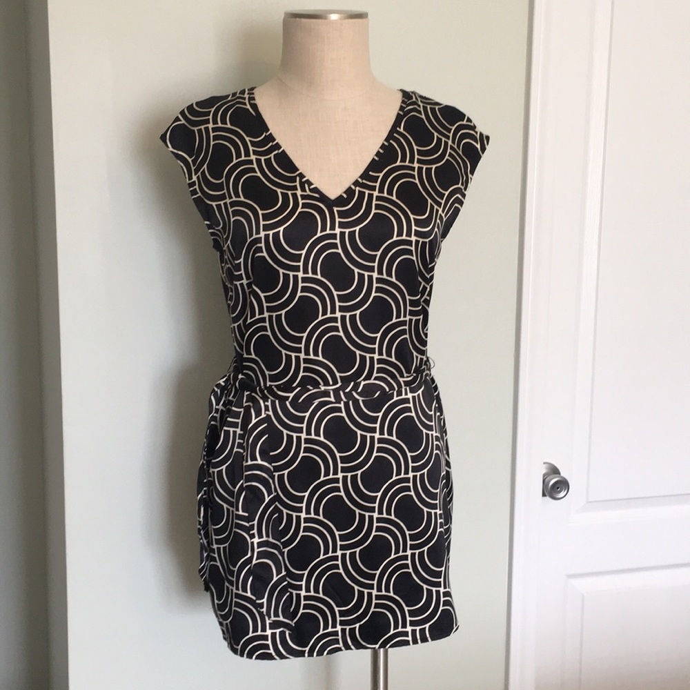Mossimo Black & White Silk Blouse